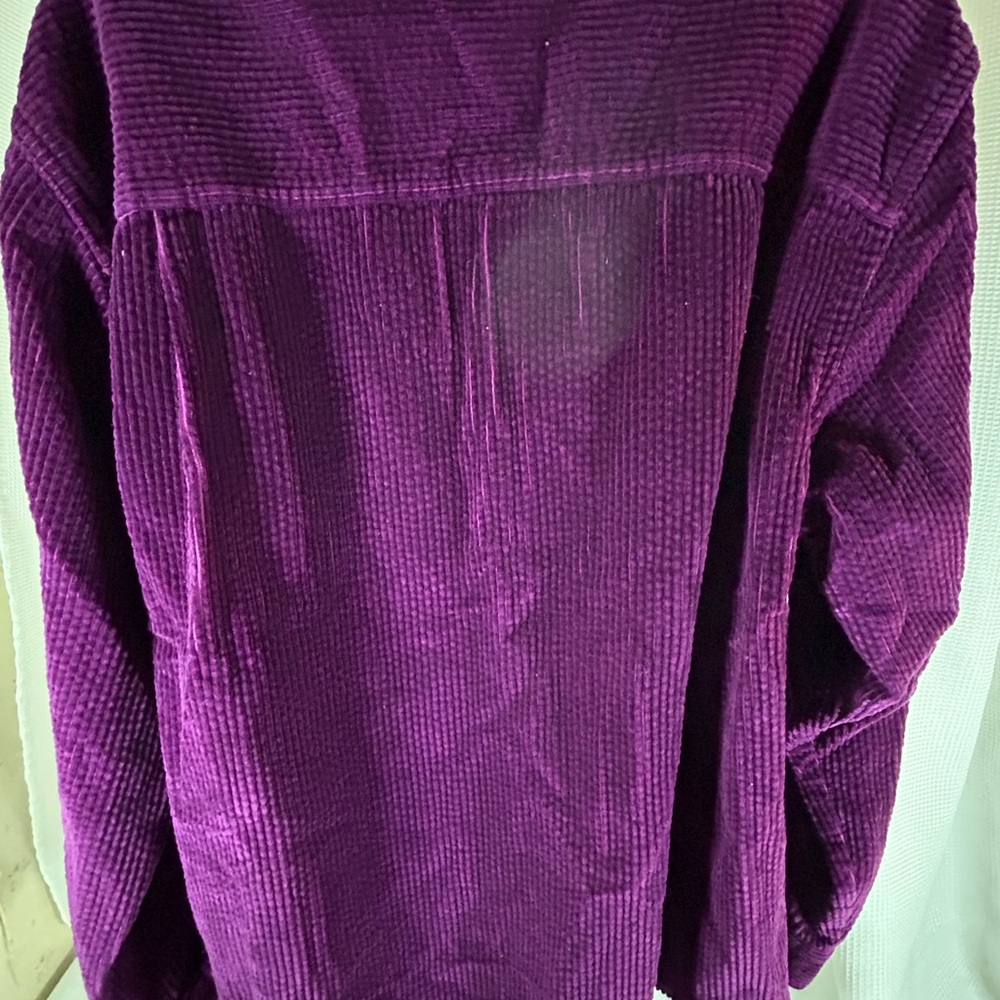 LLBean vintage 1990s plum, purple corduroy, long sleeve button-down shirt - Picture 5 of 8